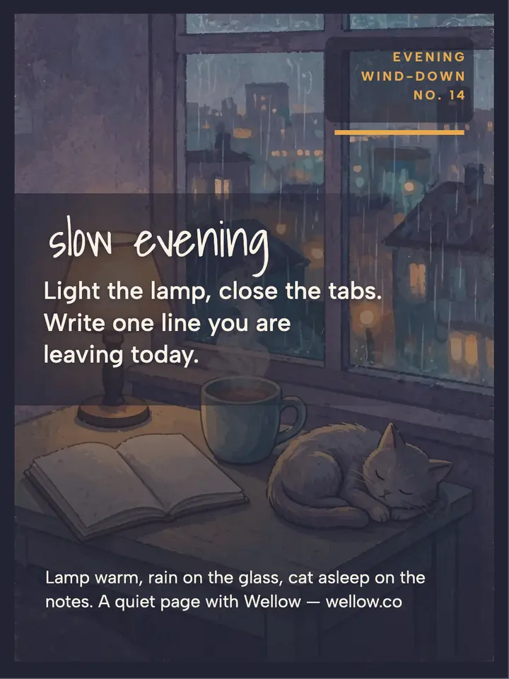 Wellow slow evening wellness post template