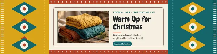 Loom and Lark holiday weave market banner template