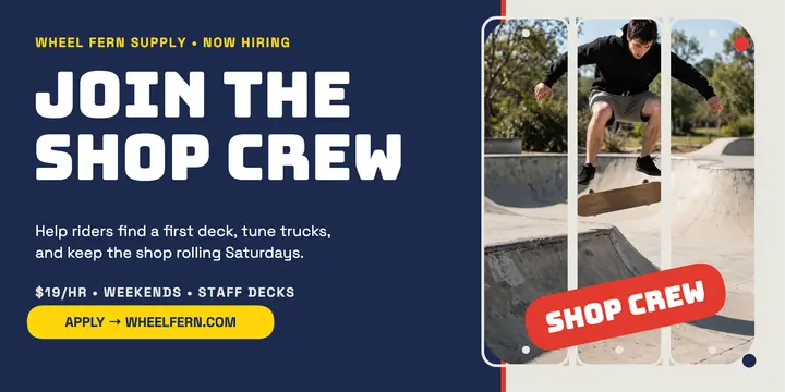Wheel Fern Supply shop crew hiring post template