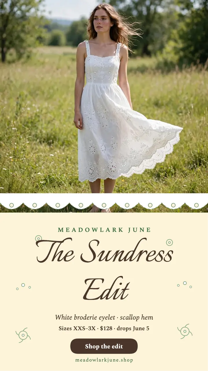 Meadowlark June eyelet sundress story template