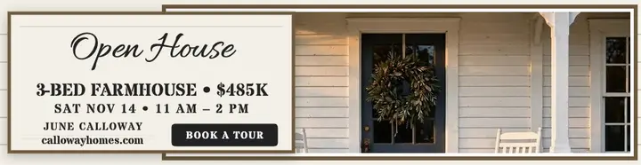 White Farmhouse Open House Billboard template
