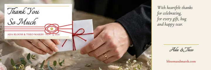 White knot wedding thanks header template