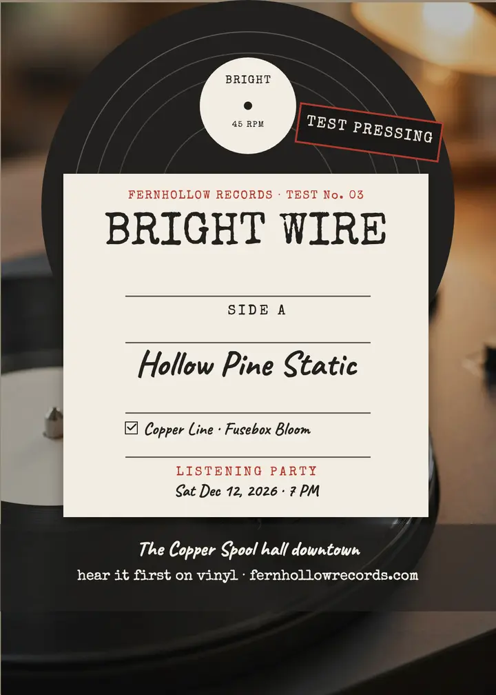 White label vinyl listening party invite: vinyl listening invite template
