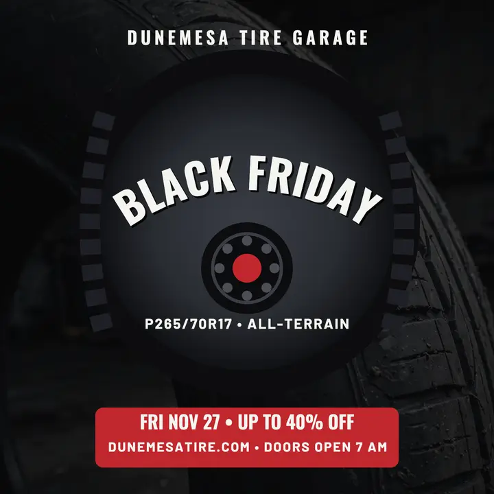 Dunemesa Black Friday tire sale cover template