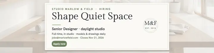 Studio Marlow and Field hiring banner template