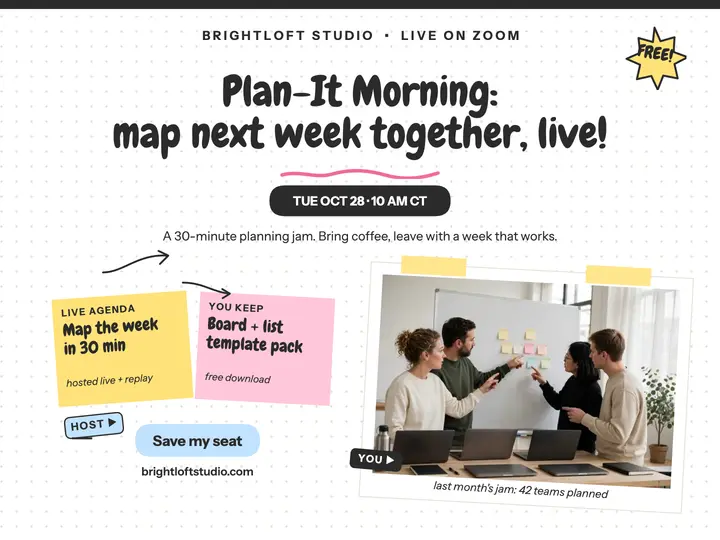 Plan-It Morning webinar whiteboard slide template