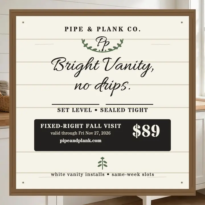 Pipe and Plank vanity install promo template