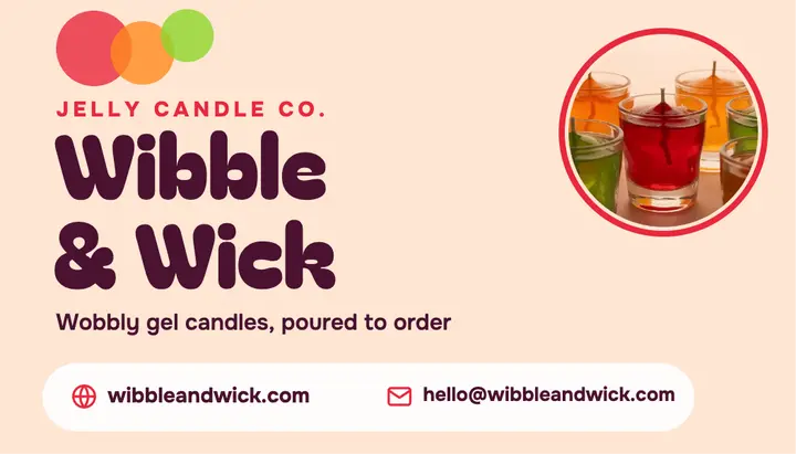 Wibble & Wick jelly candle co. business card template