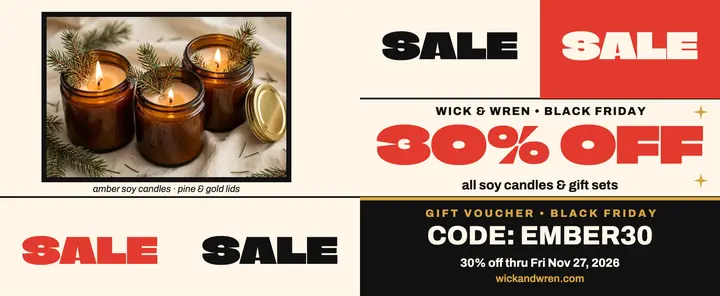 Wick and Wren Black Friday candle voucher template
