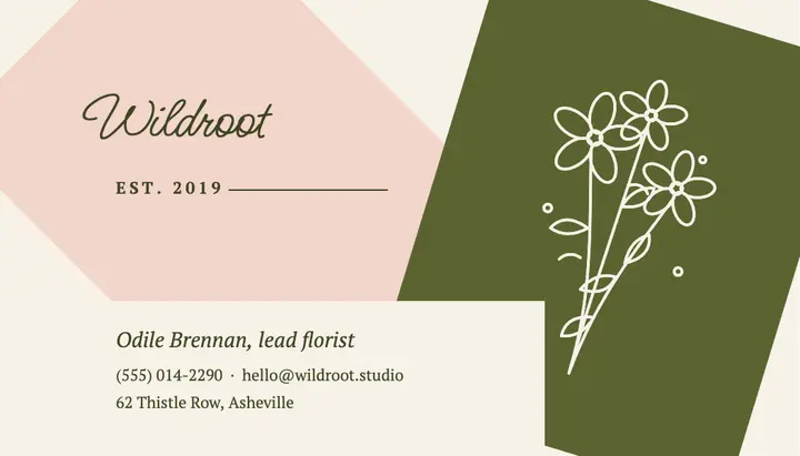 Botanical florist card template