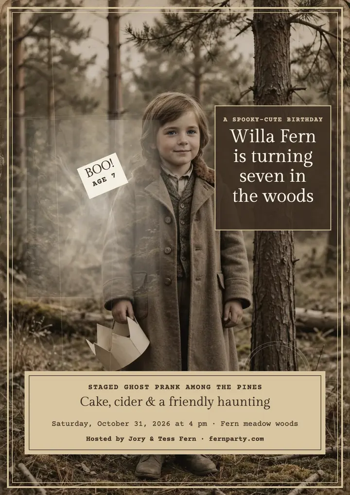 Willa Fern spooky birthday flyer template