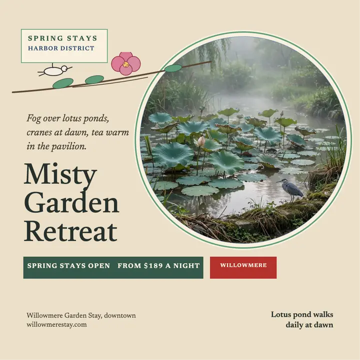 Willowmere misty garden retreat post template