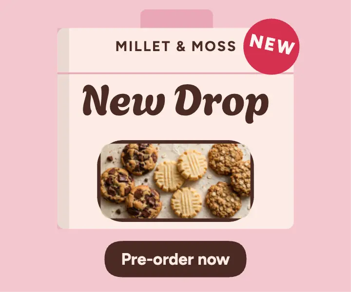 Window box cookie drop ad: cookie box ad template