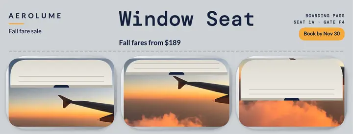 Window Seat fall fares Facebook cover, plane window template