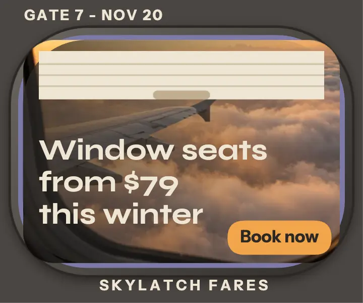 Window seat fares ad, plane window template