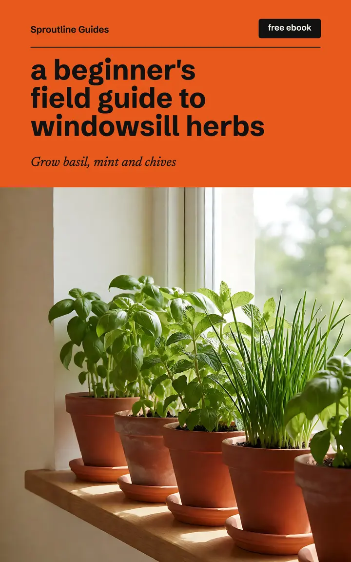 Windowsill herbs free ebook cover template