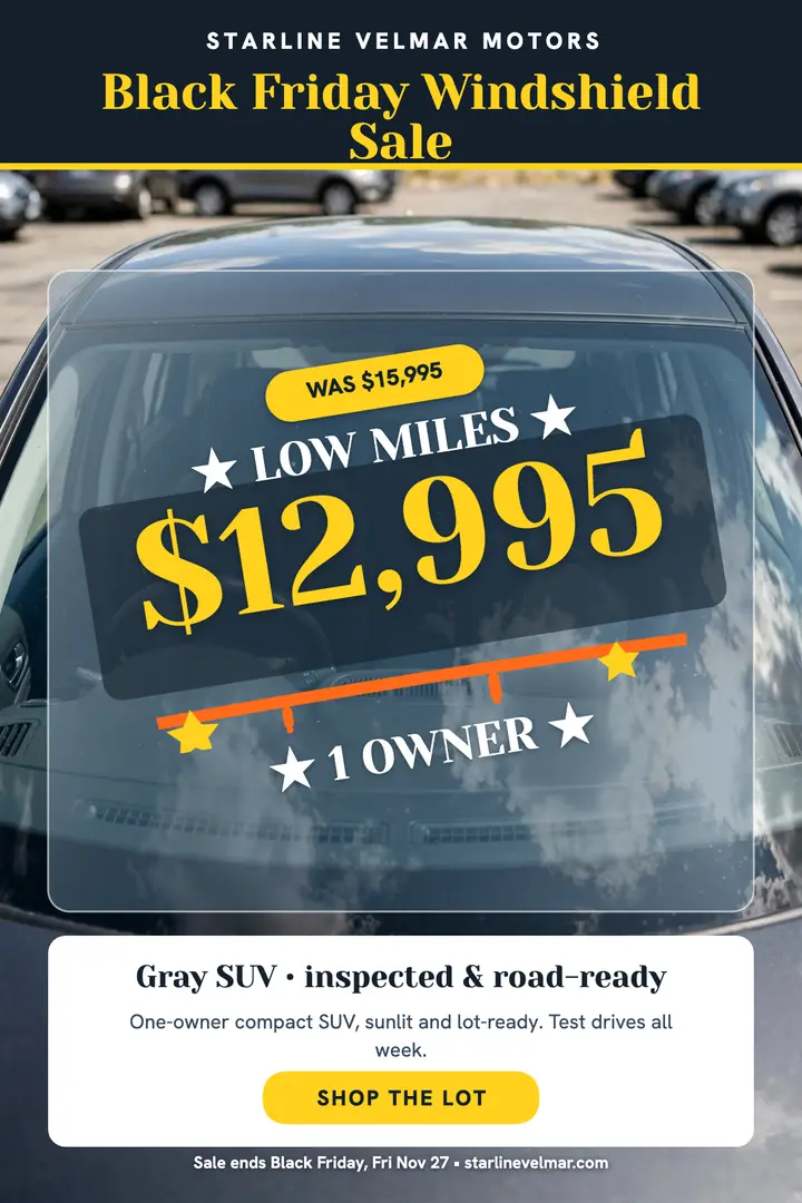 Starline Velmar SUV windshield sale poster template