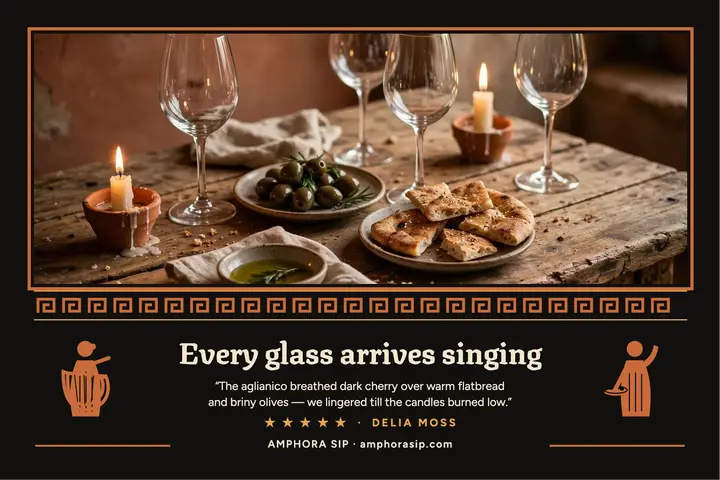 Amphora Sip wine review pottery card template