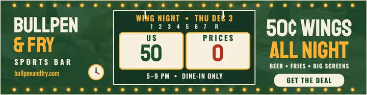 Bullpen and Fry wing night scoreboard billboard template