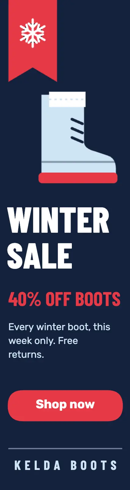 Winter boots sale skyscraper template