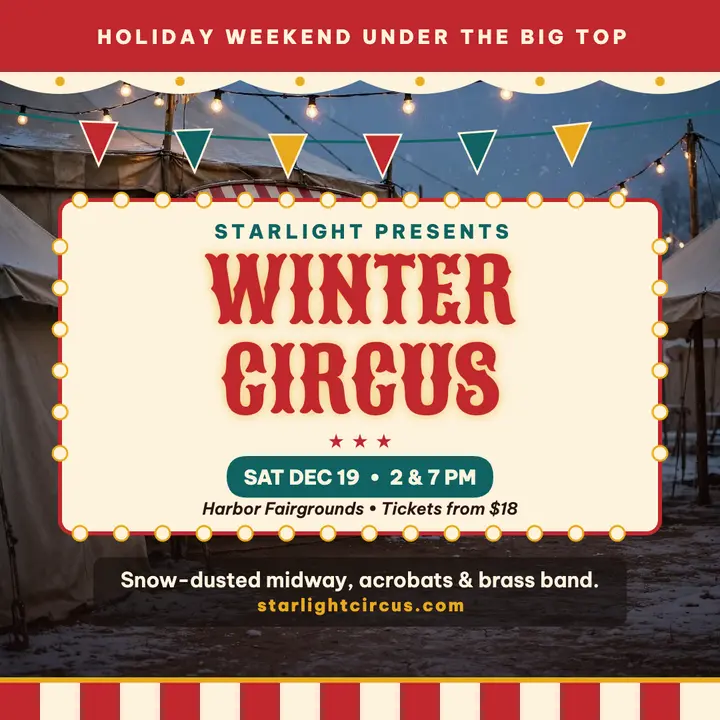 Starlight Winter Circus holiday post: holiday circus post template