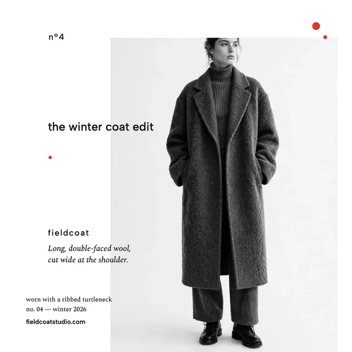 Fieldcoat Studio winter coat edit post template