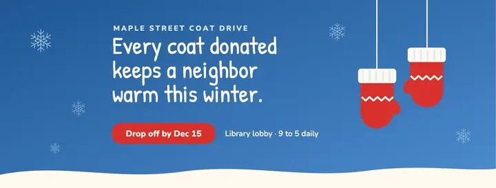 Winter Coat Drive cover template