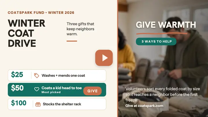 Coatspark Fund winter coat giving thumbnail template