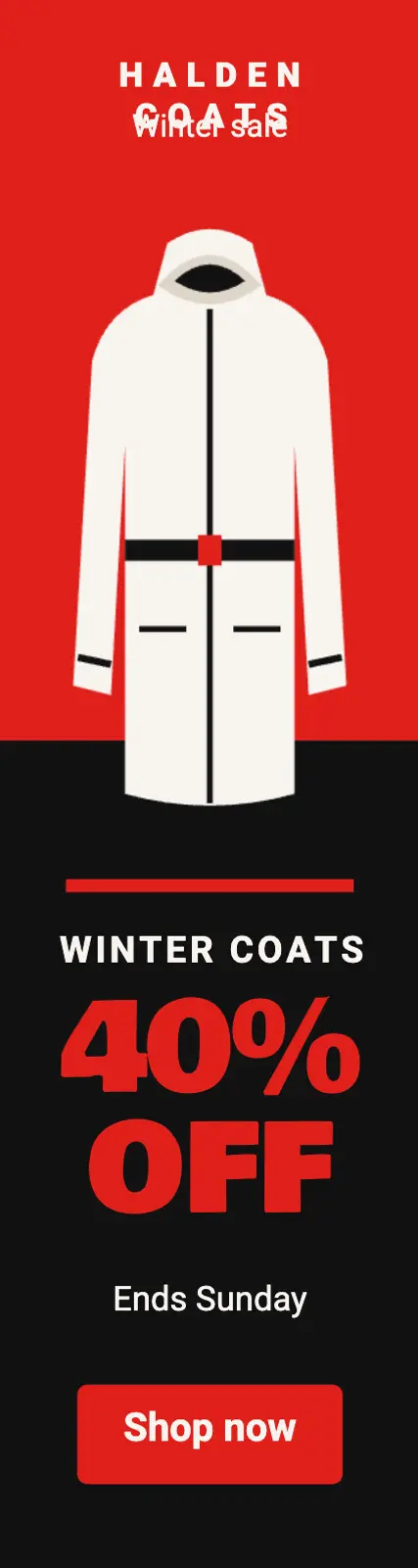 Winter Coats 40% Off skyscraper ad template