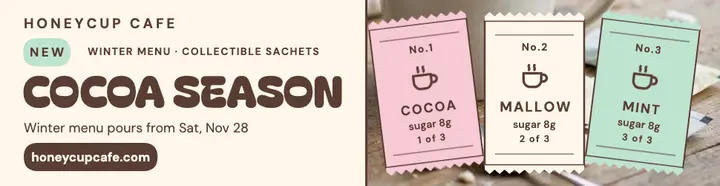 Honeycup cocoa season billboard template