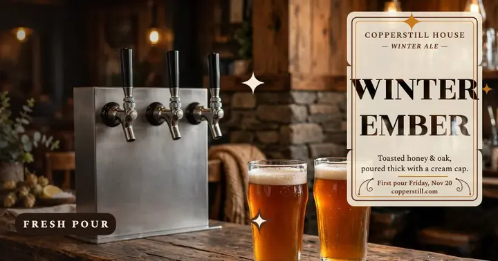 Copperstill House winter ale post: winter ale launch post template