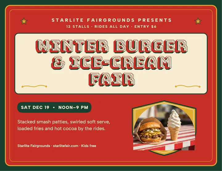 Starlite winter burger fair flyer: burger fair flyer template