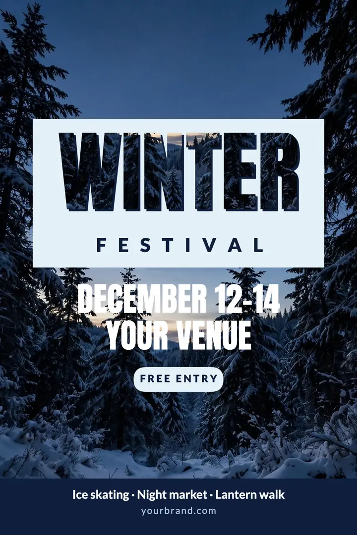 Winter festival poster template