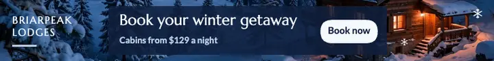 Winter Getaway leaderboard ad template