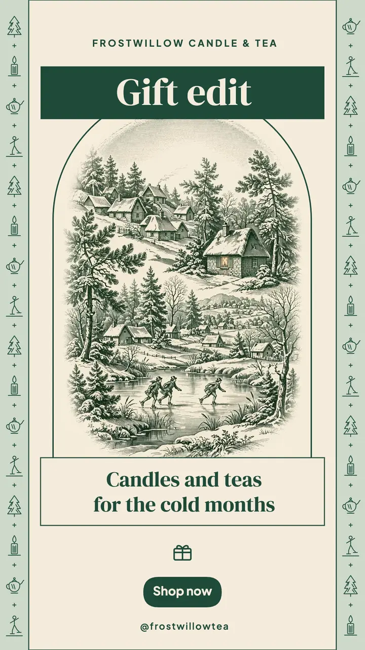 Winter gift edit story, candle and tea shop template