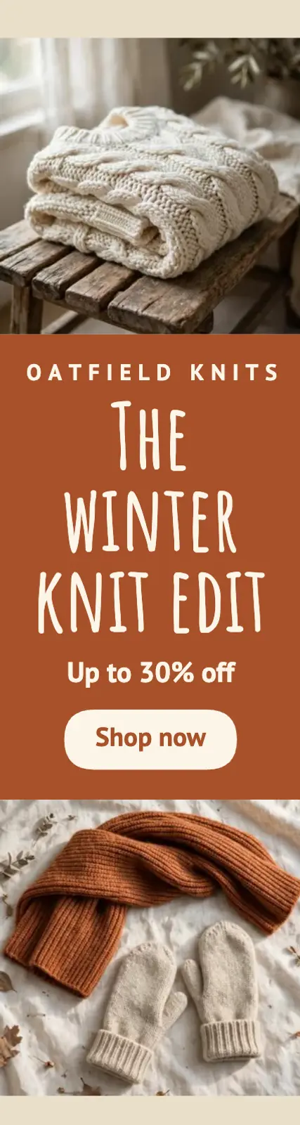 Winter knitwear edit skyscraper ad template
