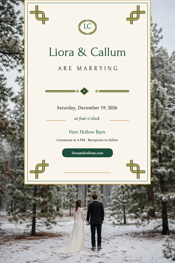 Liora and Callum winter knot wedding poster template