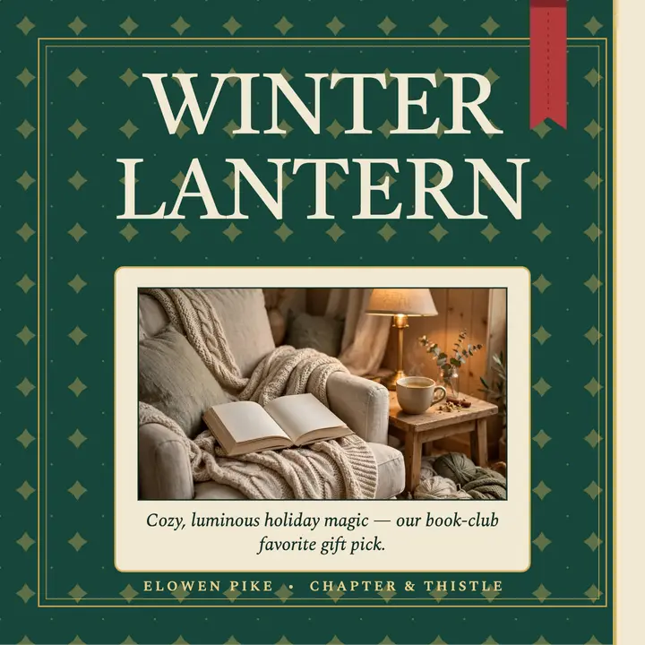 Winter Lantern holiday book review cover: holiday book review cover template