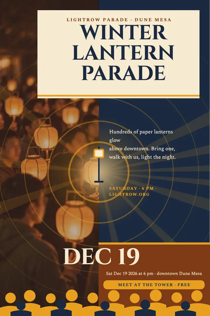 Lightrow winter lantern parade poster template