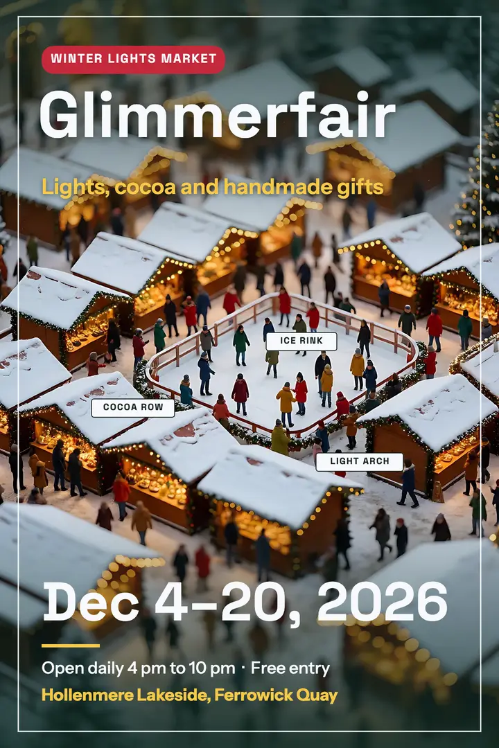 Glimmerfair winter market poster template