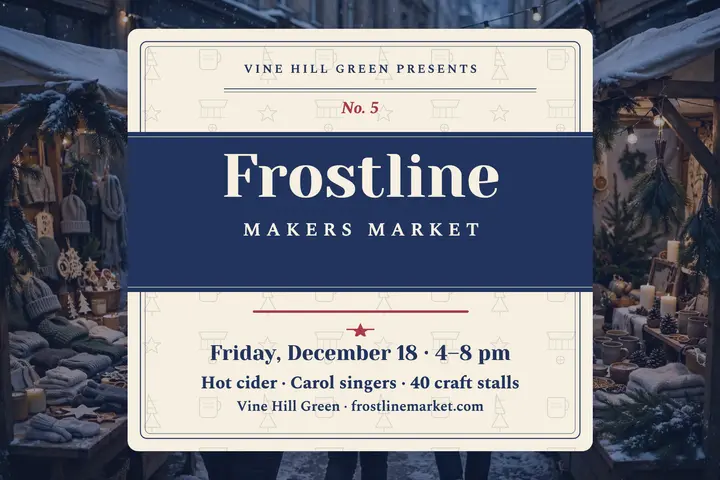 Frostline winter makers market postcard template