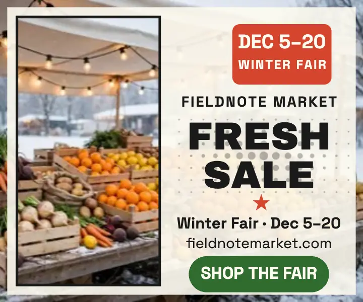 Fieldnote Market winter sale dot ad template