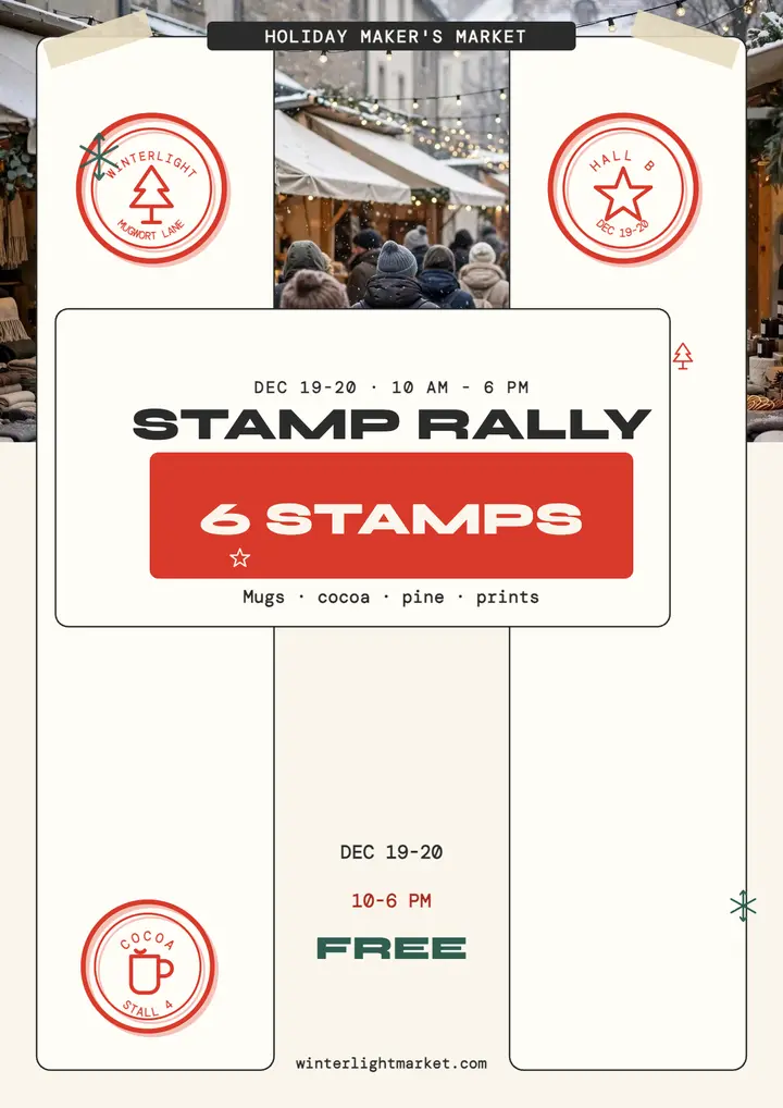 Winterlight Market Rally stamp flyer template