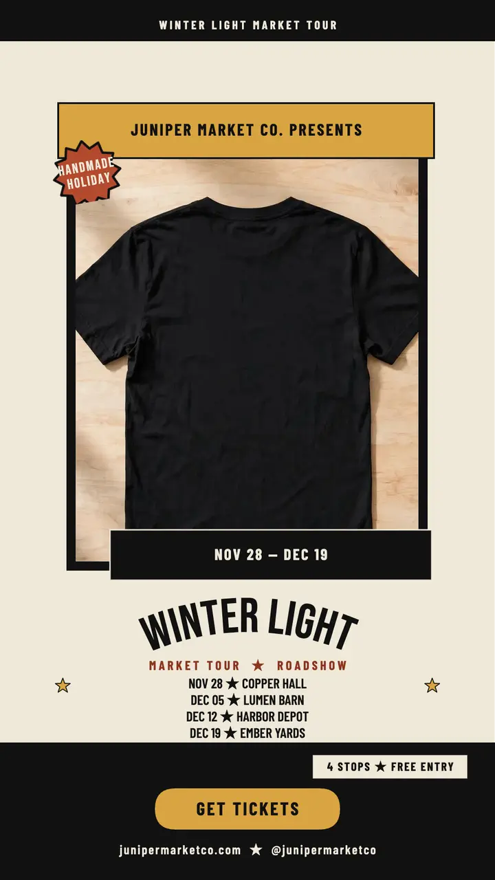 Winter Light Market Tour tee story template