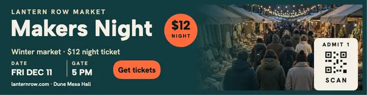 Lantern Row winter makers night ticket ad template