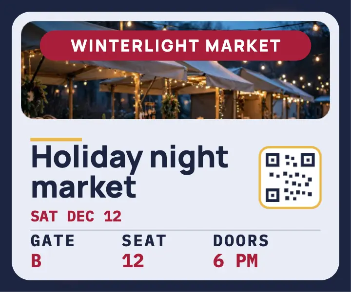 Winterlight holiday market wallet ticket ad template