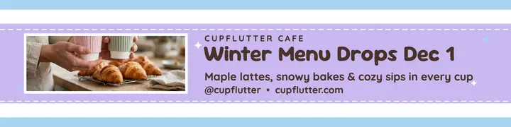 Cupflutter winter menu sleeve banner template