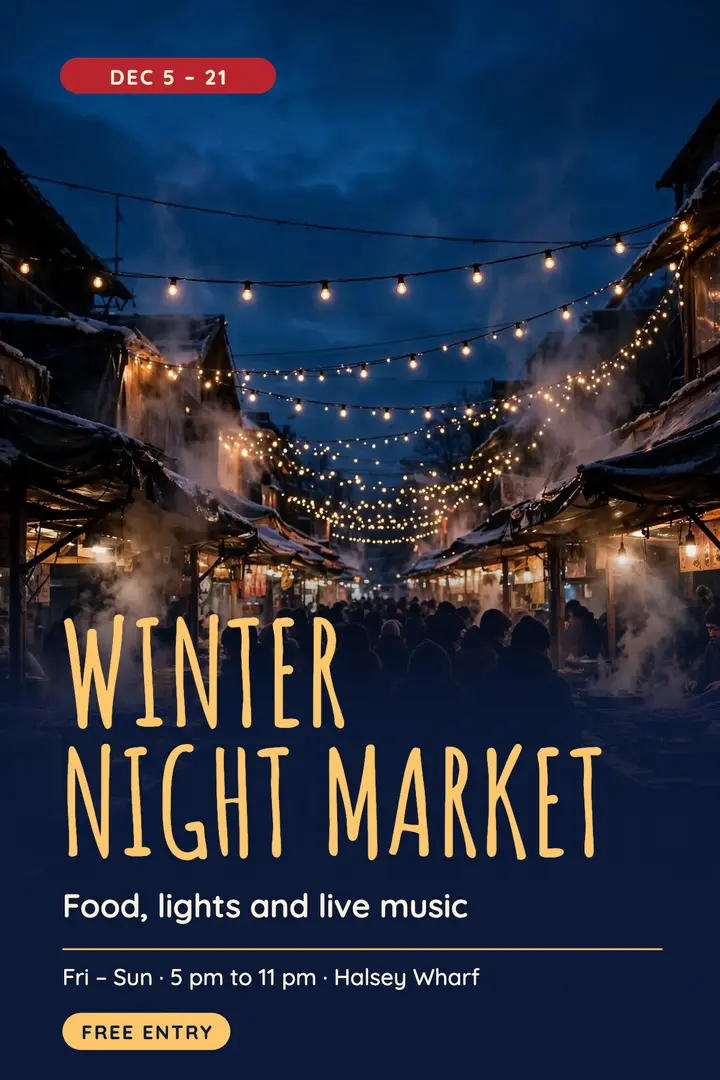 Winter night market template