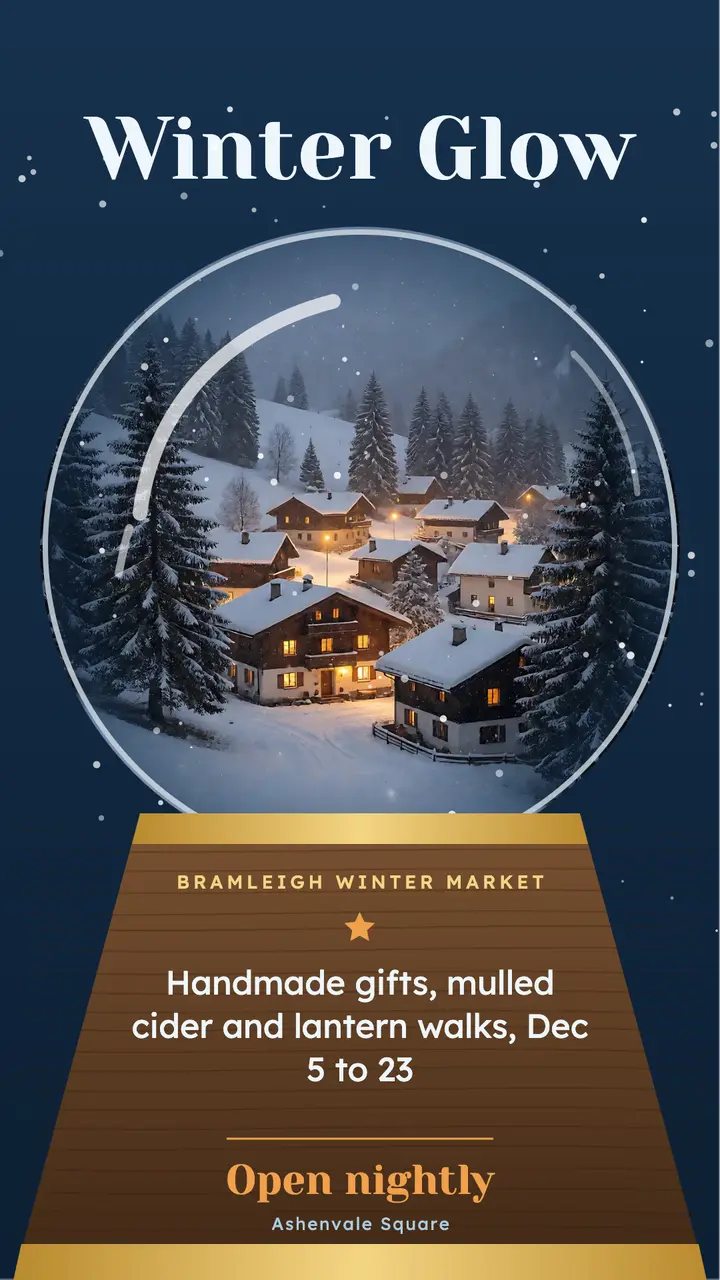 Bramleigh Winter Market snow globe story template