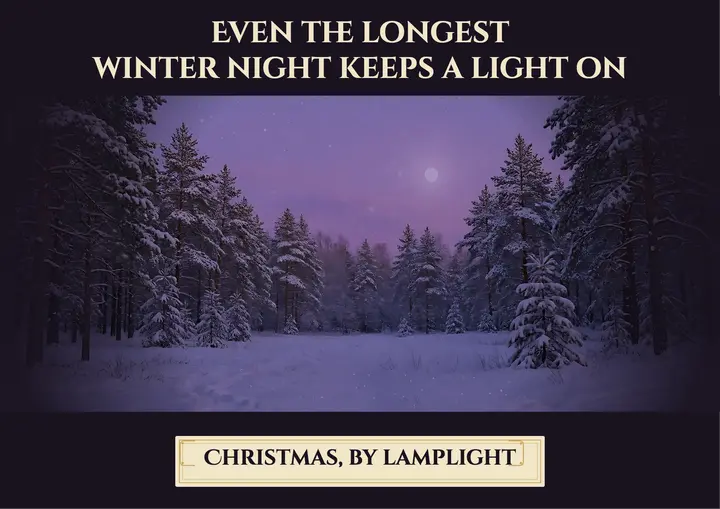 Winter night Christmas quote silhouette card: christmas quote card template